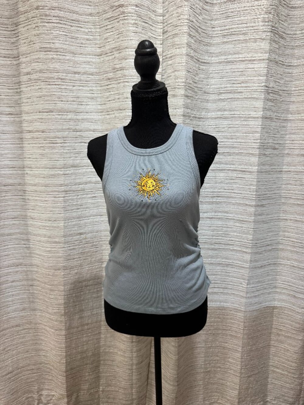 Blue Sun and Moon Tank Top Size Medium